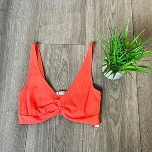 Free People Tori Bralette In Coral Sun Size Medium
